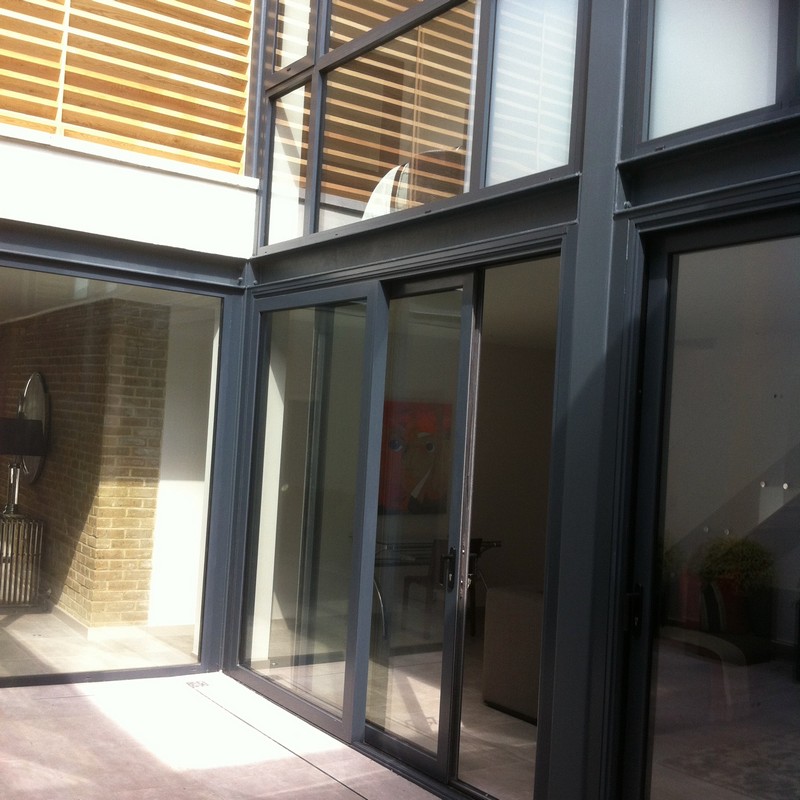 Anthracite aluminium sliding patio doors fitted in Whitechapel